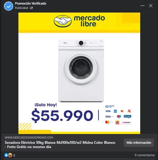 anuncio falso mercado libre facebook