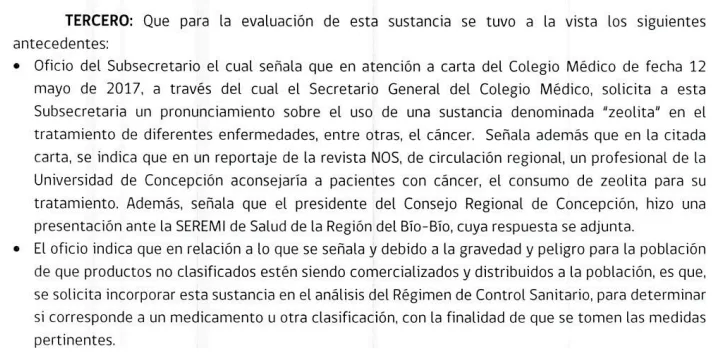 colegio medico denuncia zeolita