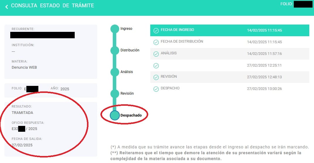 contraloria denuncia tramitada