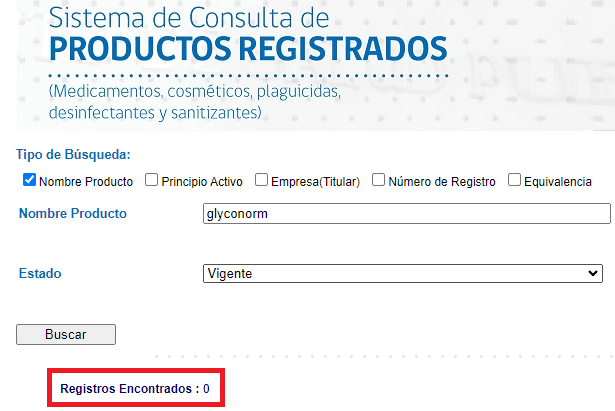 glyconorm registro sanitario