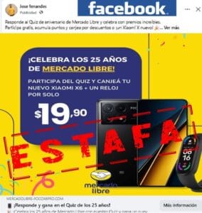 mercado libre xiaomi poco x6 facebook estafa