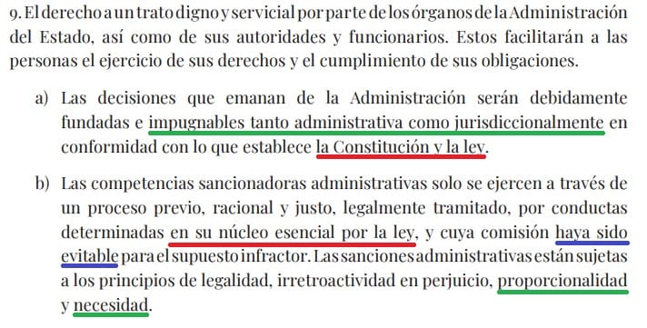 propuesta constitucional derecho administrativo sancionador